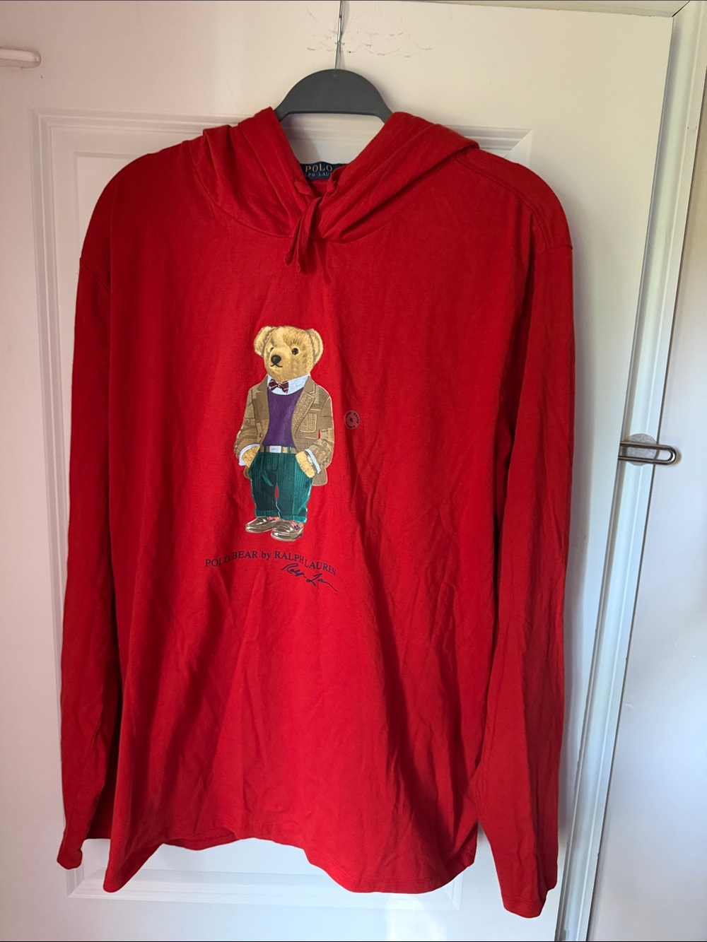 Ralph Lauren Red Kids Bear Hoodie Sweatshirt